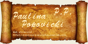 Paulina Popovicki vizit kartica